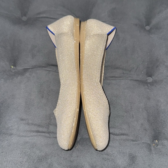 Gold Rothy’s Round Toe Flats Light Gold Metallic - Picture 4 of 6